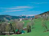 Blick von Pommerndorf aus Strn * Riesengebirge (Krkonose)